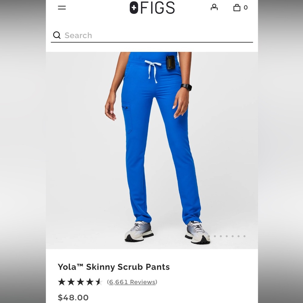 Figs Yola royal blue scrub pants size XXS
